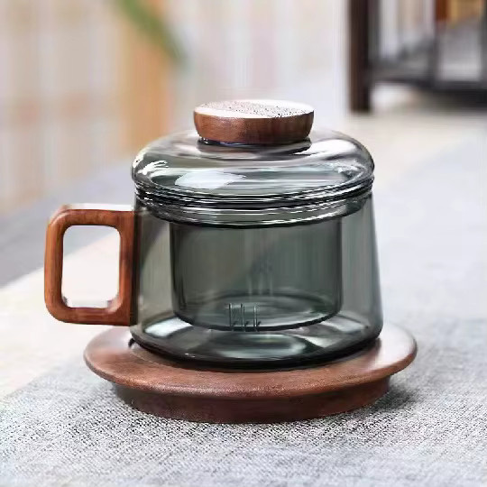 JUSTINLAU 3-teiliges Set aus Borosilikatglas: Mini-Teetasse und hitzebeständige Teekanne mit Teetrenner, transparent, 200 ml - Bild 2