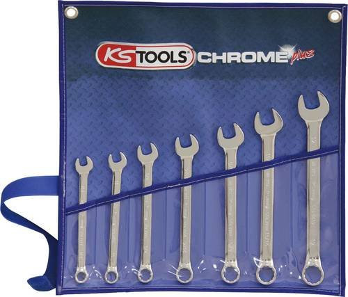 KS Tools CHROMEplus Ringmaulschlüssel-Satz, abgewinkelt, 7-teilig, Silber, Chrome Vanadium - Bild 1