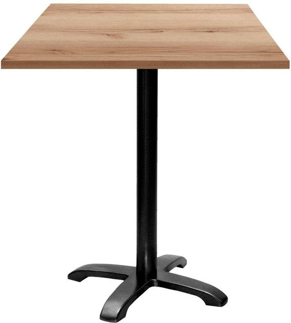 RestooTab Stehtisch Bazila quadratisch in Eiche Natur mit schwarzem Gestell, B/T/H: 70 x 70 x 113 cm - Bild 1