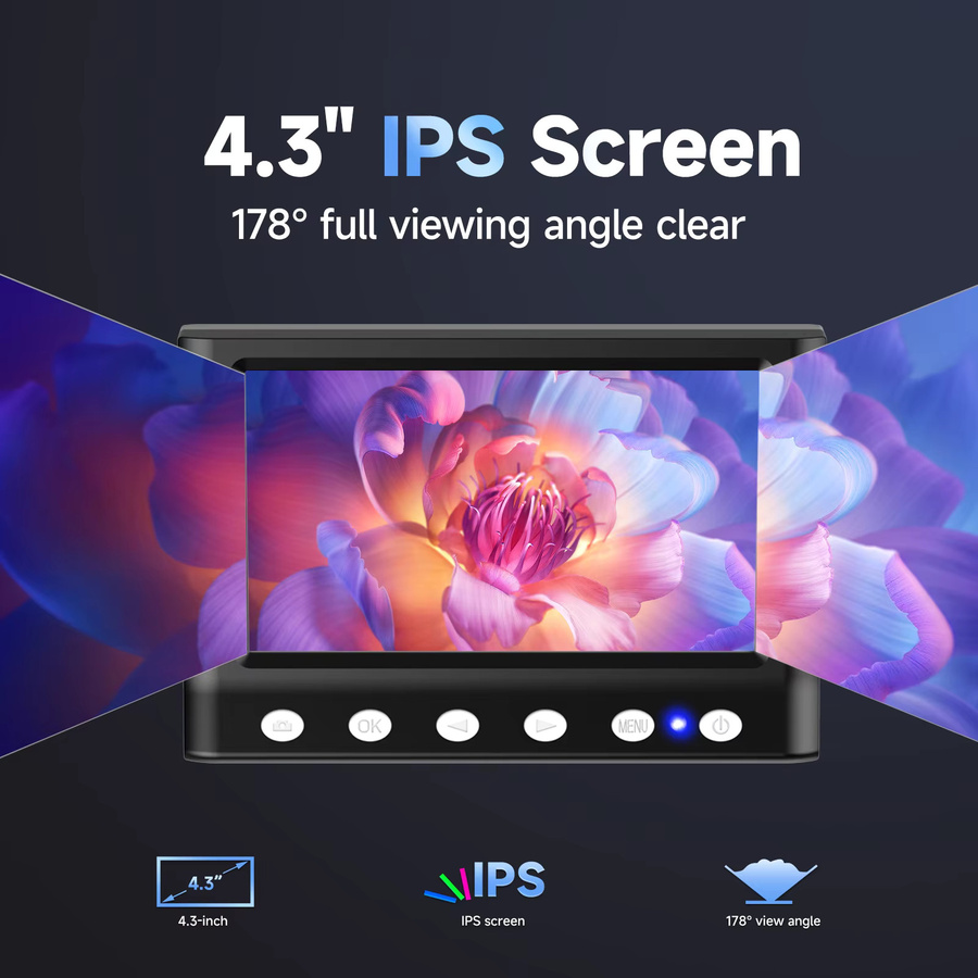 RIEVBCAU Digitalmikroskop 1080P HD mit 4,3 Zoll Display, 1000X Vergrößerung und 8 LEDs, Videomikroskop für Windows-Systeme - Bild 2