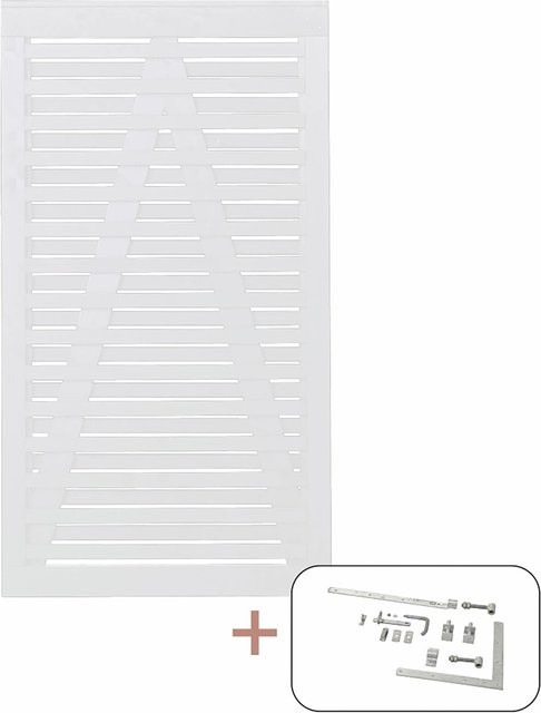 Plus Einzeltor Osaka aus Nadelholz in Weiß, Breite: 100 cm, Höhe: 180 cm - Bild 1