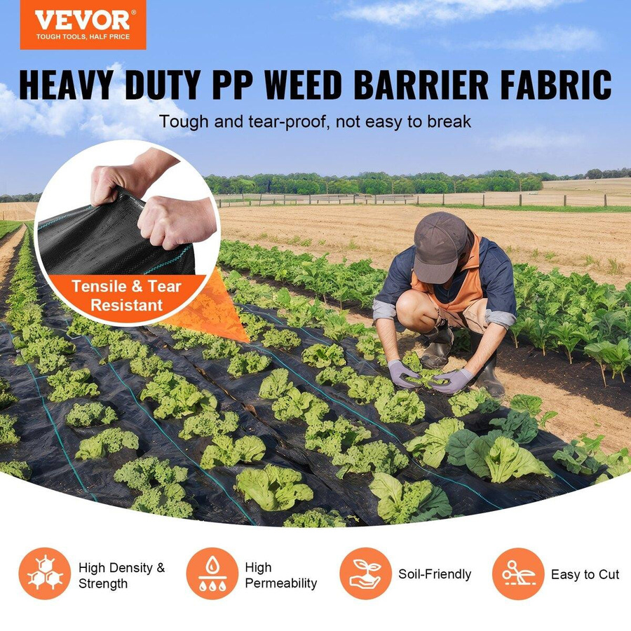 Buying Solutions MB Premium Heavy Duty Unkrautbarriere Landschaftsgewebe aus Polypropylen, hochdurchlässige Unkrautmatte für Garten und Auffahrt, Breite: 91,44 cm, Tiefe: 15,24 m - Bild 8