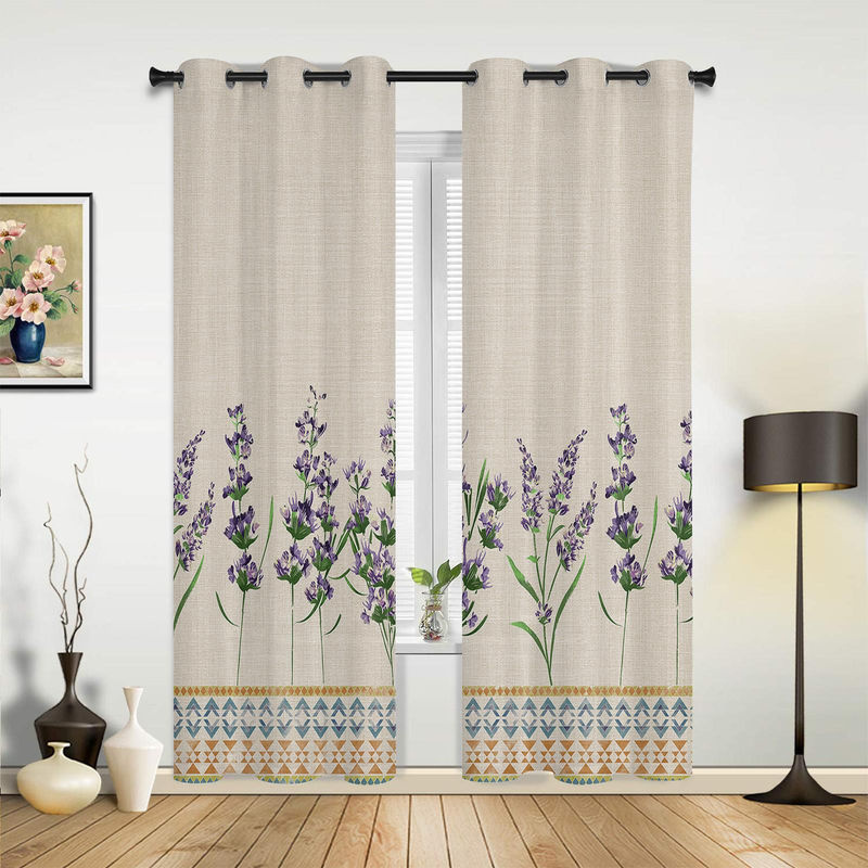 Super Six Fenstervorhang Lavendelblüten Böhmen, semi-transparent, Polyester, Breite: 135 cm, Höhe: 60 cm - Bild 2