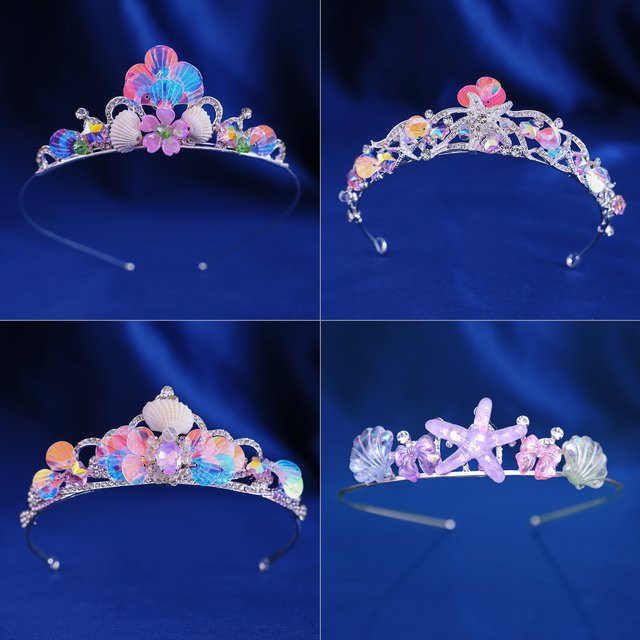 Tiara Krone, Muschel Seestern Blume, Damen, Mädchen - Bild 1