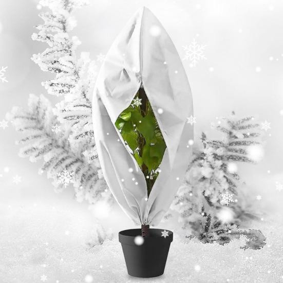 Hello Garden Pflanzen Kälteschutz Abdeckung als Frostschutzdecke aus Vliesstoff mit verstellbarem Kordelzug in Grün - Bild 2