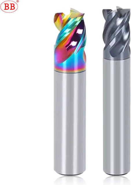 BB Schaftfräser aus Vollhartmetall mit kurzer Schnittlänge für Aluminium, Stahl und Metall, Farbe: Edelstahl, Durchmesser: 1–12 mm - Bild 1
