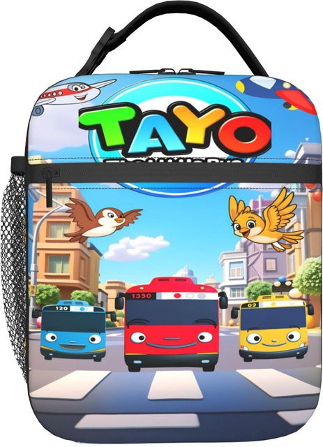 Tayo der kleine Bus Lunchtasche von Fancy Style Studio, isolierte Thermotasche für Kinder als Unisex-Reise-Lunchbox aus Oxford-Stoff, mehrfarbig - Bild 1