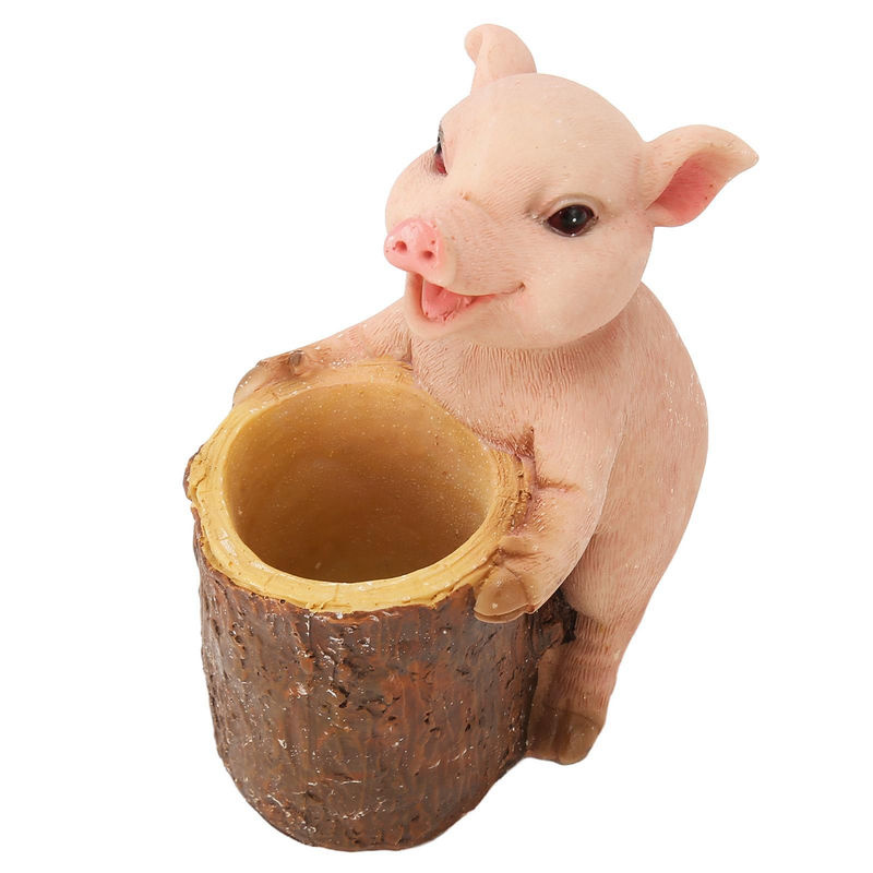 Igeteck Mini-Schwein Figur aus Kunstharz in Rosa handbemalt als Dekoration für Zuhause und Auto - Bild 3