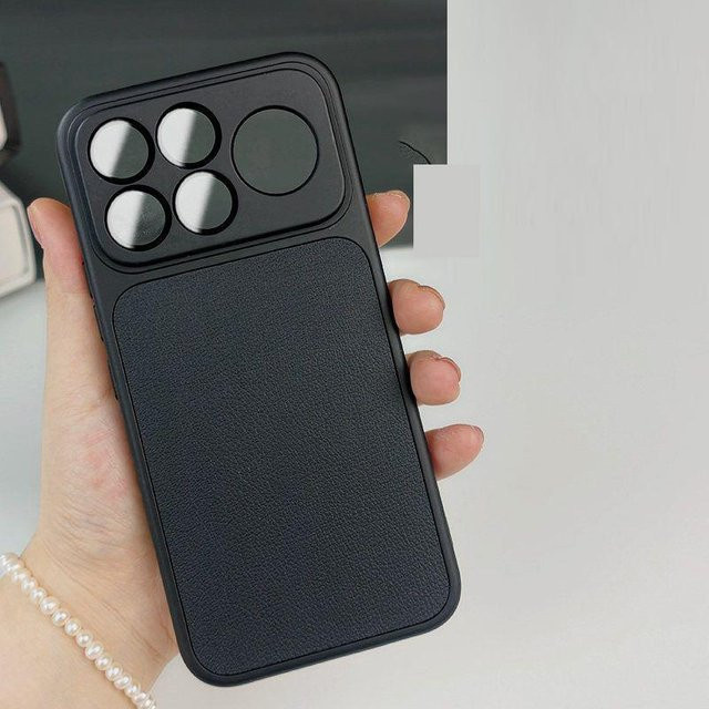 Luxus Lederhülle mit Linsenschutz für Xiaomi Poco F9 Ultra und Poco F8 Pro in Grau - Bild 1