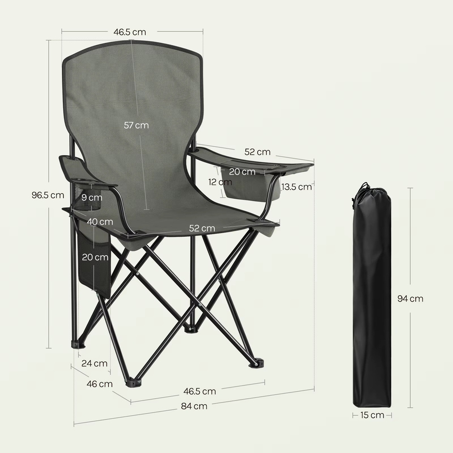 WOLTU 2er Set faltbare Campingstühle in Blau mit Getränkehalter, Kühltasche und hoher Rückenlehne inklusive Tragetaschen - Bild 8