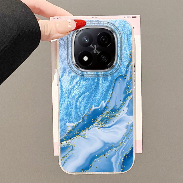 Xiaomi Handyhülle mit silbernem Farbverlauf und Marmormuster für Redmi Note 14 Pro Plus 5G, 14S, 13, A3, A3X, 14C, 13C, A5, 14T und 13T - Bild 1