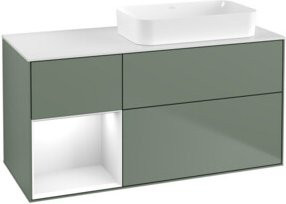 V&B Waschtischunterschrank Finion mit Wandbeleuchtung, Farbe: Weiß lackiert, B/T/H: 120 x 60 cm - Bild 1