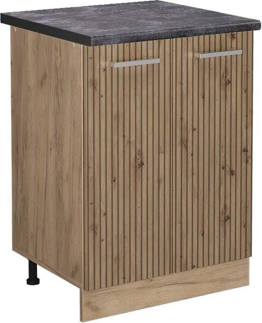 Vicco Küchenunterschrank R-Line Artisan-Eiche/Goldkraft Eiche in Anthrazit mit Breite: 60 cm und Höhe: 81,6 cm - Bild 1