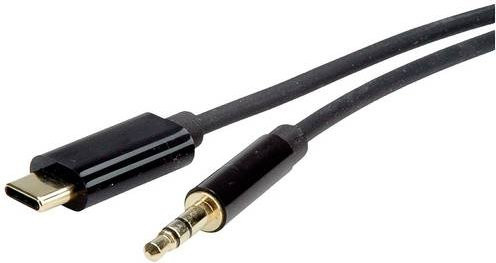 Roline USB-C auf 3,5 mm Klinke Adapter in Schwarz, 3,00 m - Bild 1
