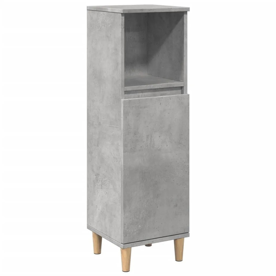 vidaXL Badschrank Betongrau aus Holzwerkstoff und Eukalyptus, B/T/H: 30 x 30 x 100 cm - Bild 2