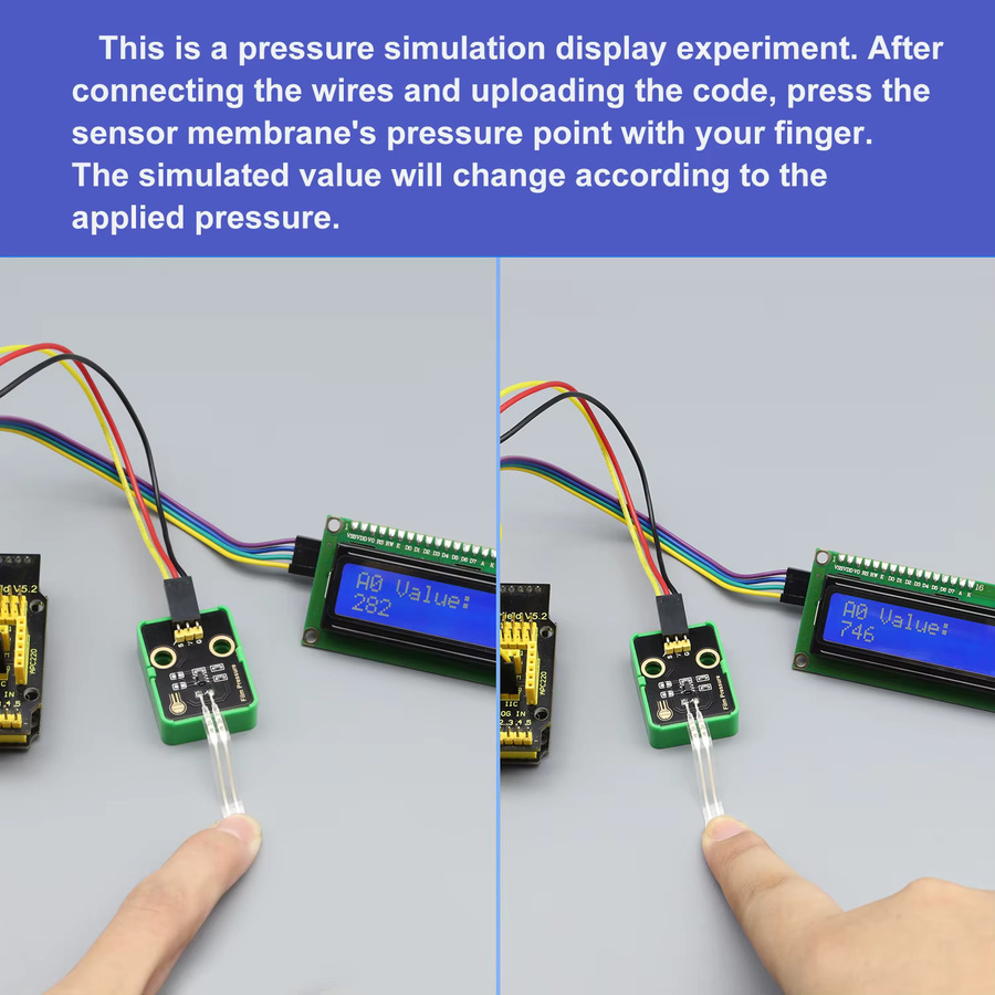 Keyestudio Resistives Dünnfilm-Drucksensormodul für Arduino, Raspberry Pi und Microbit, kompatibel mit Lego-Blöcken - Bild 6