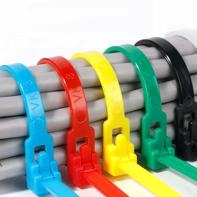 100 Stück wiederverwendbare Kabelbinder aus Nylon in gemischten Farben für Kabel und Draht-Organisation - Bild 4