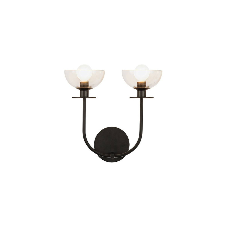 Alora Mood Sylvia Wandleuchte Schwarz Up-Down Design aus Metall und Glas - Bild 1