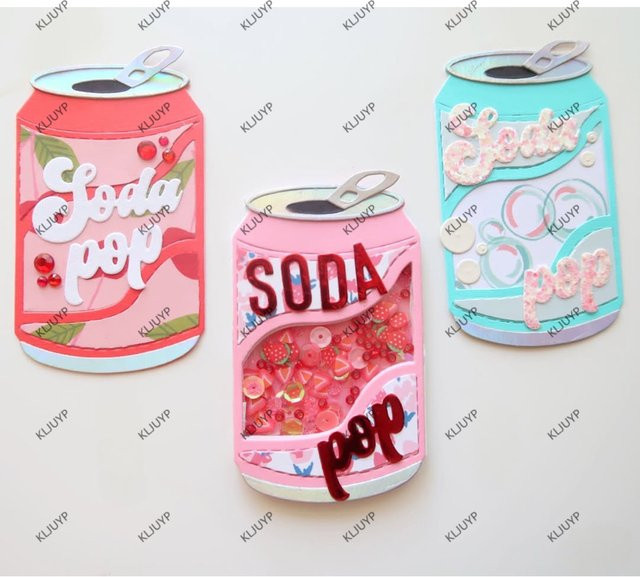 KLJUYP Metall-Schneideformen im Soda-Dosen-Design für DIY-Scrapbooking und Papierkarten, Multicolour - Bild 1