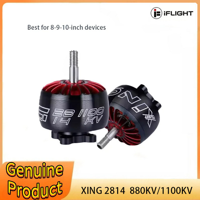 IFlight XING 2814 Bürstenloser Motor 880KV/1100KV mit 5mm Welle in Schwarz für RC FPV Drohnen mit 8-10 Zoll Propellern 3-6S - Bild 1
