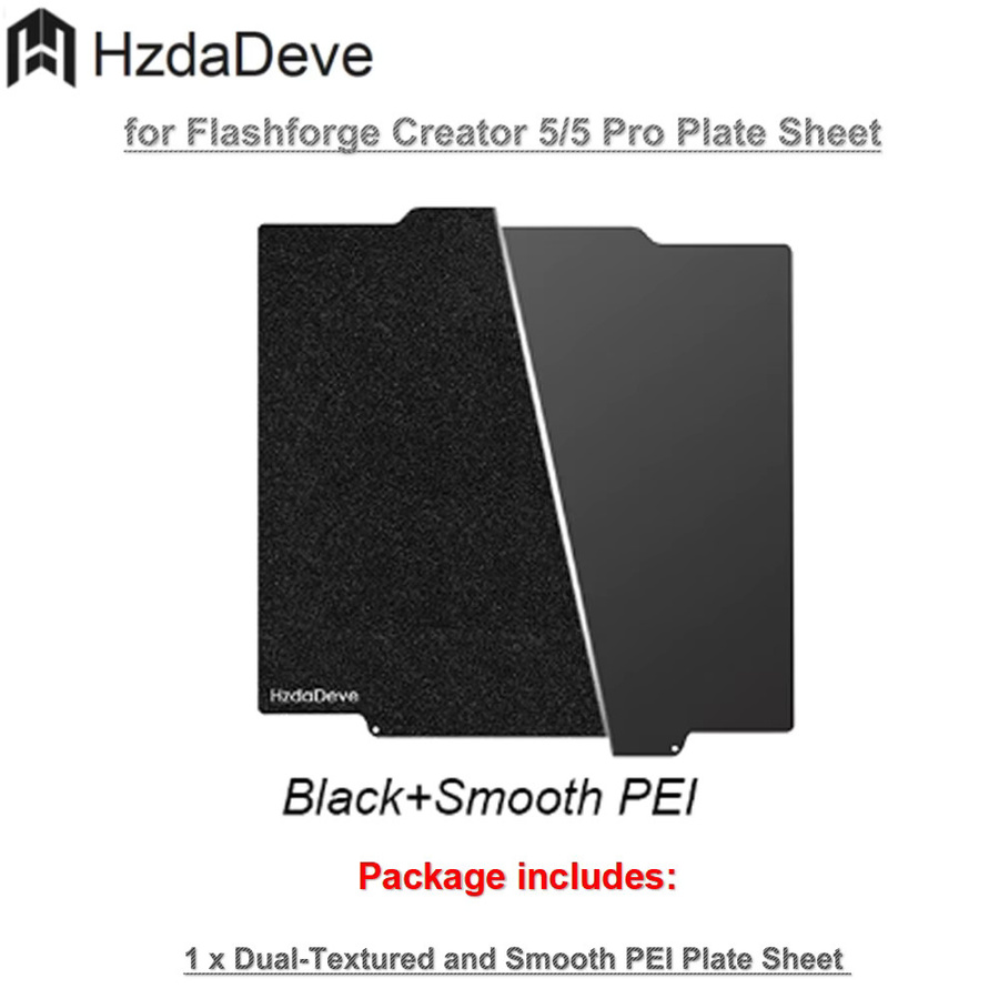 HzdaDeve Goldene PEI-Federstahl-Flexplattform für Creator 5/5Pro, doppelt strukturierte und glatte Bauplatte, B/T: 256 x 256 mm - Bild 3