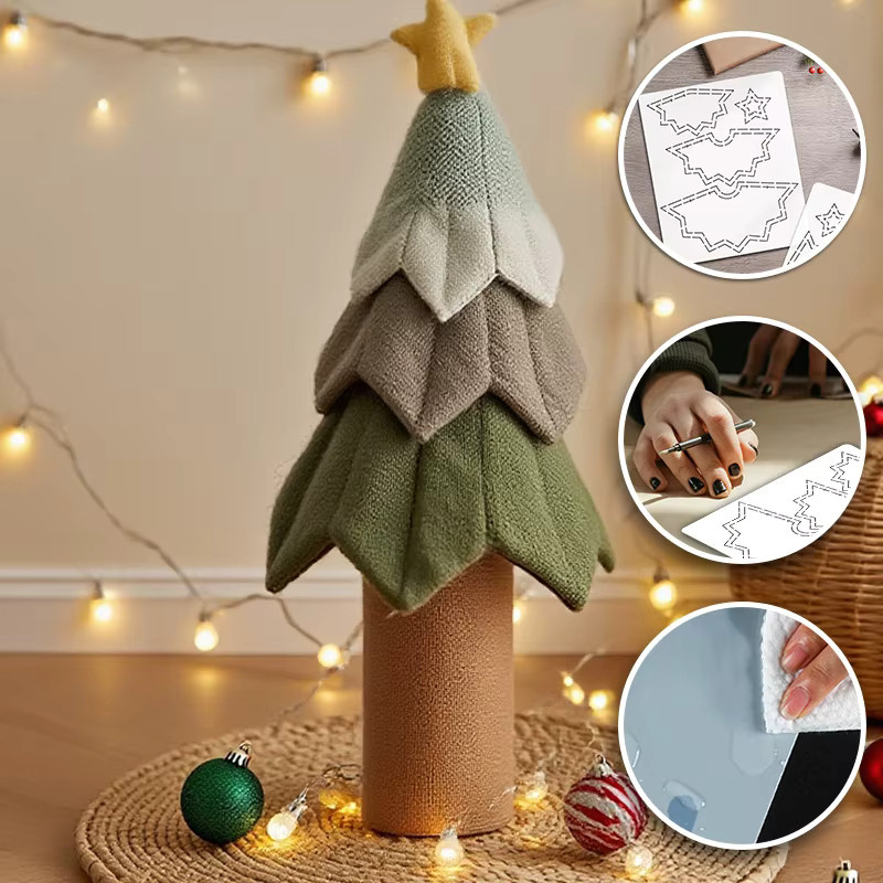 YOMDID Patchwork-Vorlage mit Sternmuster für Weihnachtsbaum-Quilts und DIY-Nähprojekte, B/T: 29,5 x 24,7 cm - Bild 2