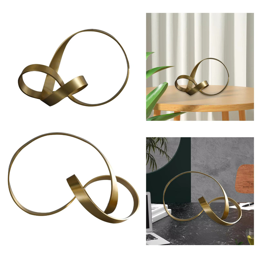 Homyl Goldene Metall Ornament Figuren Abstract Twist Deko für dein Zuhause - Bild 2