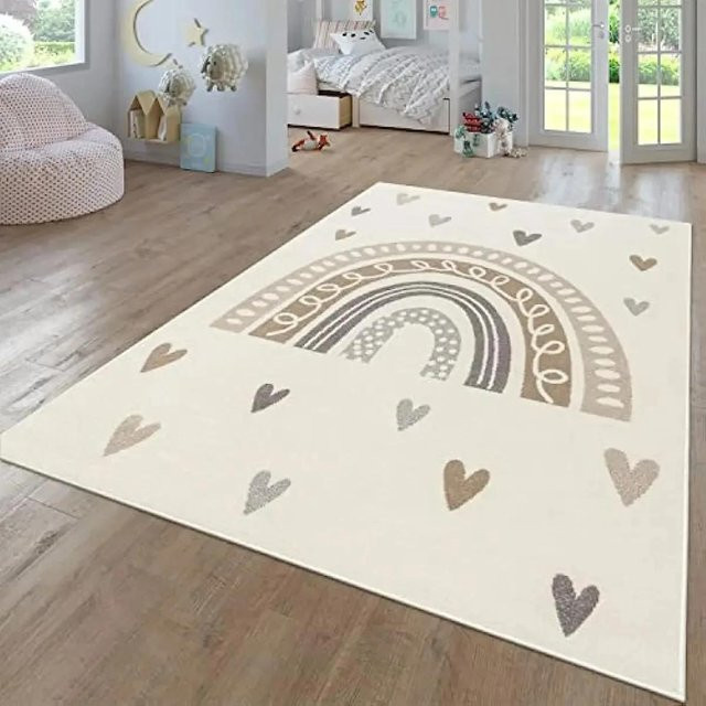 Regenbogen-Kinderteppich Karpetti für Wohnzimmer und Kinderzimmer, Mehrfarbig, B/T: 90 x 60 cm - Bild 1