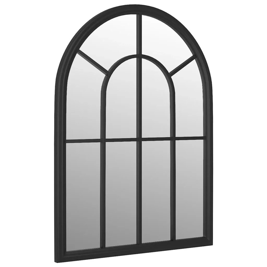 vidaXL Gartenspiegel in Schwarz aus Metall und Glas, B: 60 cm, H: 45 cm - Bild 2