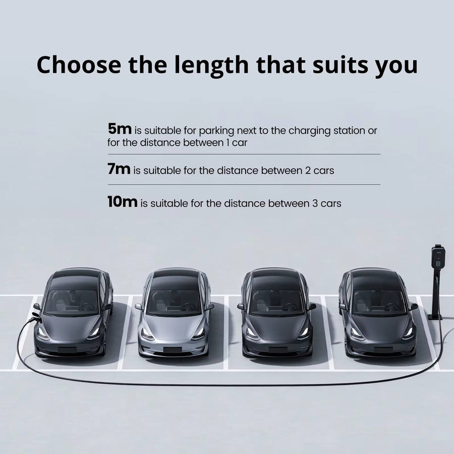 GONEO Typ 2 EV-Ladekabel Schwarz für europäische Elektrofahrzeuge, Modus 3, IP54 wasserdicht und robust - Bild 6
