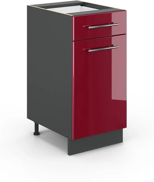 Vicco Küchenunterschrank Fame-Line Bordeaux Hochglanz Anthrazit Breite: 40 cm - Bild 2