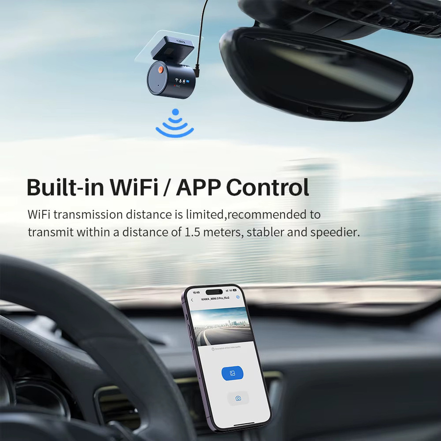 KAWA MINI 3 Pro Dashcam mit 2K Auflösung, WiFi und Sprachsteuerung für 24-Stunden-Parküberwachung - Bild 4