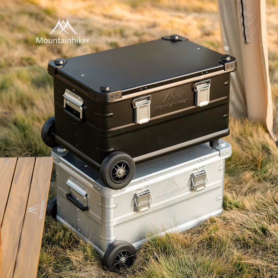 MOUNTAINHIKER Aluminium Rollbox in Silber, tragbare multifunktionale Aufbewahrungsbox für Outdoor, Camping und Auto - Bild 2