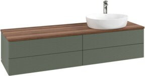 V&B Waschtischunterschrank Antao mit Frontstruktur, Wandhängend, Farbe: Grau, B/T: 160 x 50 cm - Bild 1