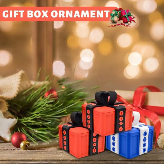Streich-Geschenkbox mit Schrauben aus Kunststoff in Rot und Schwarz für Pranks und als Kartenbehälter - Bild 1