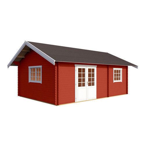 Lasita Blockbohlenhaus Caroline Gartenhaus in Rot mit Satteldach B/H/T: 675 x 330,6 x 489,9 cm - Bild 2