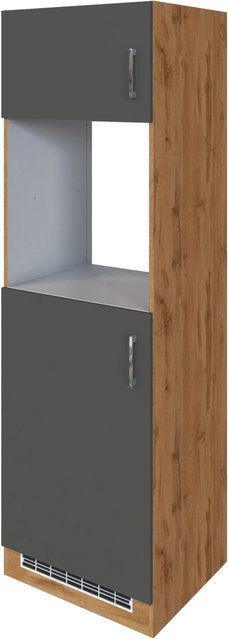 Held Möbel Küchen-Ofen-Kühlschrank Sorrento in Anthrazit und Wotan Eiche, B/T/H: 60 x 60 x 200 cm - Bild 1