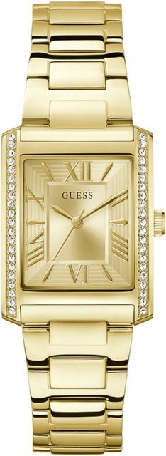 Guess Damenuhr Bonnie, Quarz, Edelstahl, Gold, 27 mm, Eckig - Bild 1