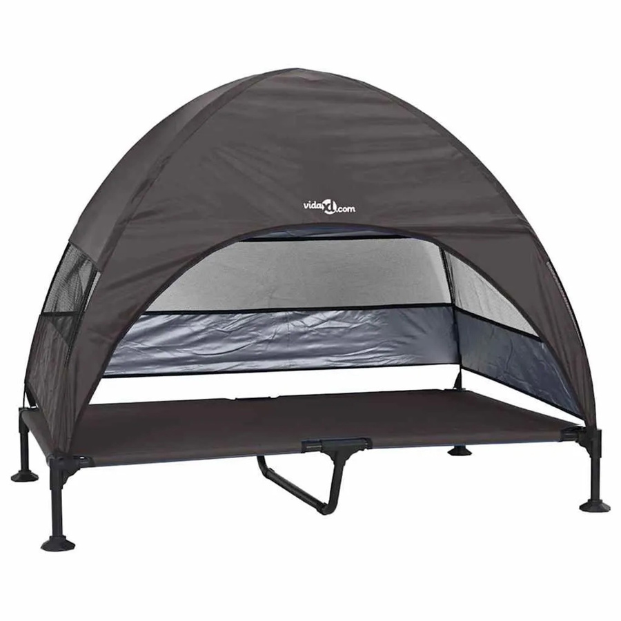 vidaXL Hochgelegtes Hundebett Braun aus Stoff und Metall B/T/H: 127 x 81 x 108 cm - Bild 2