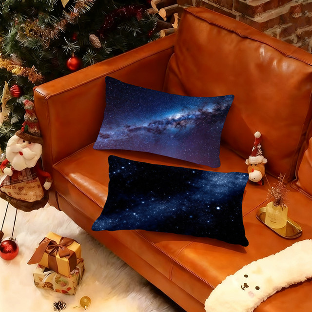 Potdemiel Kissenbezug mit Sternenhimmel und Galaxie-Motiv, rechteckig, B/H: 30 x 30 cm - Bild 1