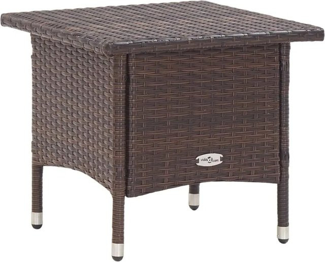 Furnicato Beistelltisch aus Poly Rattan in Braun für Garten und Terrasse, B/T/H: 50 x 50 x 47 cm - Bild 1