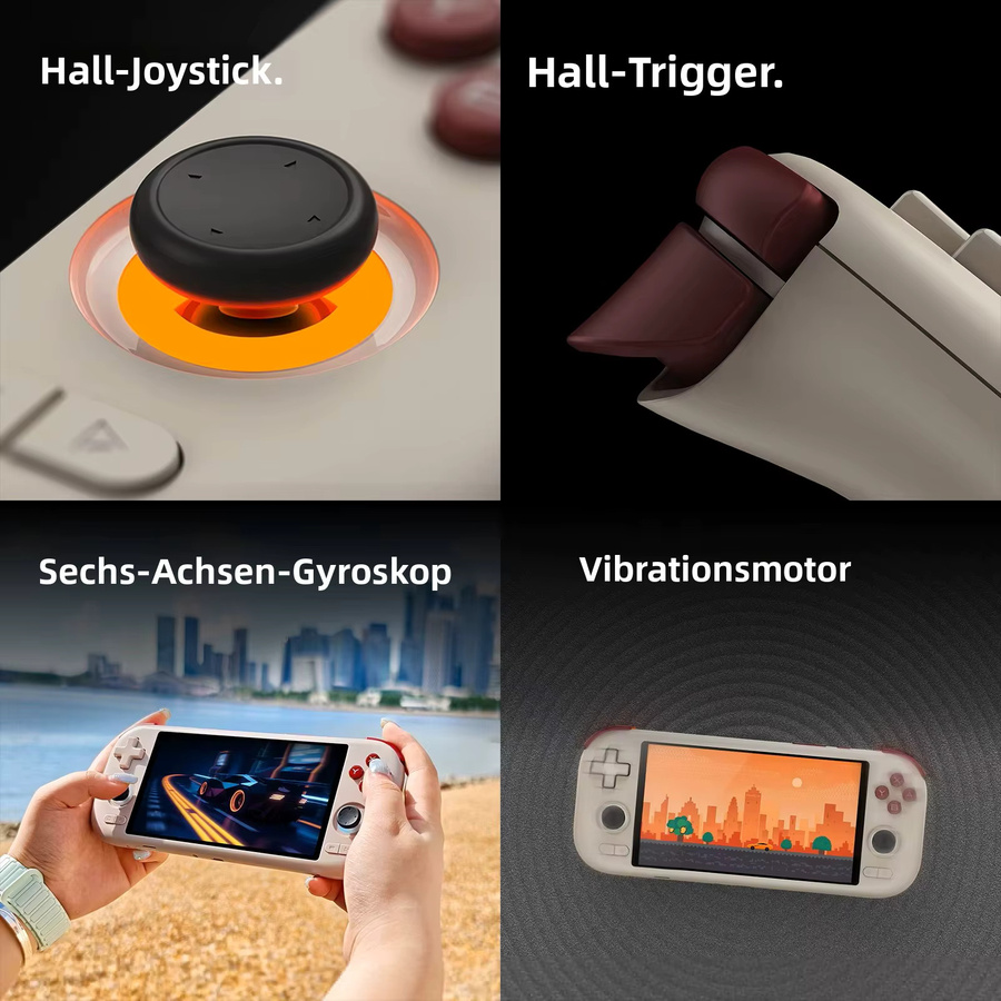 MangMi Air X Handheld Spielkonsole mit 5,5 Zoll FHD-IPS-Touchscreen, Android 14, 4GB RAM, 64GB Speicher, 5000 mAh Akku und Hall-Effekt-Joystick in Schwarz - Bild 5