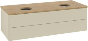 V&B Waschtischunterschrank Antao mit Beleuchtung, Eiche Honig, Grau lackiert, B/T/H: 120 x 50 x 50 cm - Bild 1
