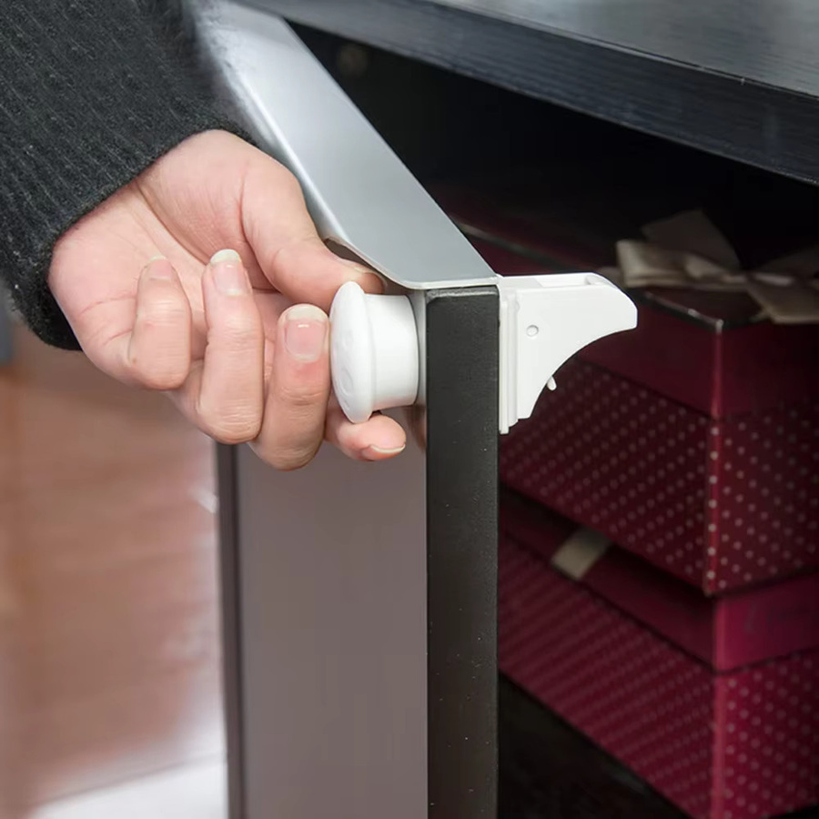 vvocci Magnetisches Baby-Sicherheitsschloss für Schranktüren und Schubladen in Weiß - Bild 2