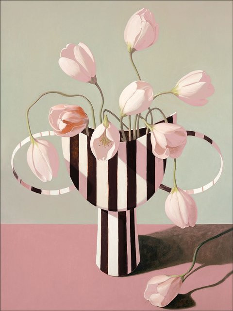 Keilrahmenbild CRAZY VASE I von PRO ART, moderne botanische Illustration in Multicolour, Breite: 77 cm, Höhe: 19 cm - Bild 1