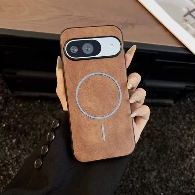 Business Vintage Leder Magnetische Hülle für Google Pixel 10 9 8 Pro XL 9a 8a in Braun – Stoßfeste Schutzhülle mit Hautgefühl und kabellosem Laden - Bild 1