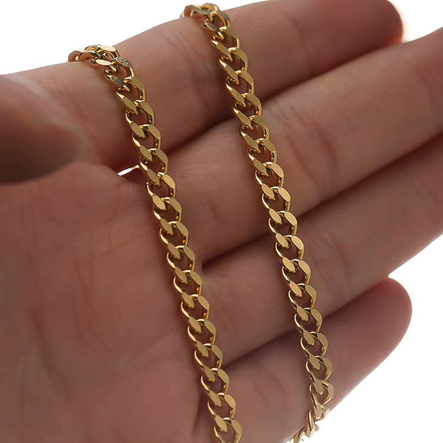 Semitree Halskette Edelstahl, Curb Cuban Link, 1 Meter - Bild 1