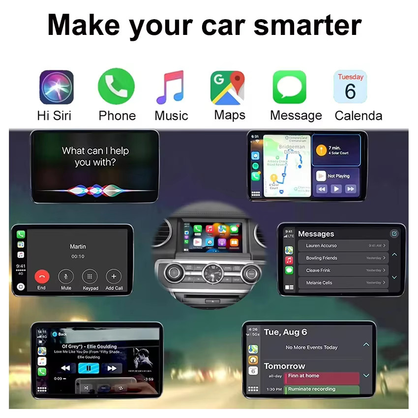 AUTOABC Drahtloser CarPlay und Android Auto Adapter für Land Rover Discovery 4 (2011-2016) mit Bosch System und Kamera-Unterstützung, Schwarz - Bild 2