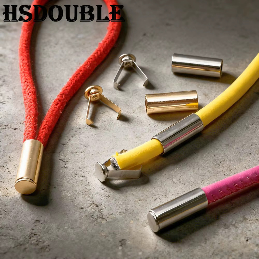 10 Sets Metallschnur-Endschlösser in Schwarz von HSDOUBLE als Stopper-Clips für Schnürsenkel, Taschen, Kleidung und Lanyards für dein DIY-Handwerk - Bild 3
