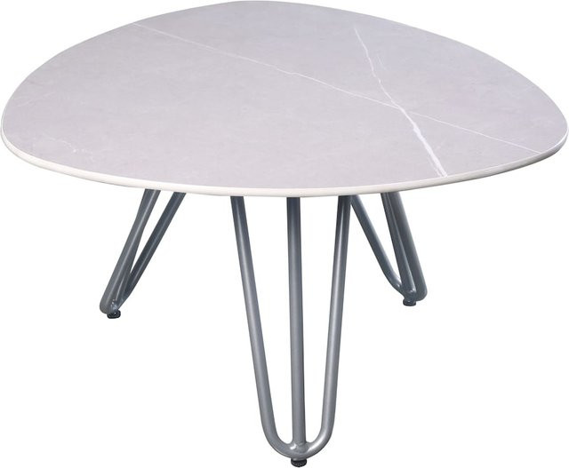 Garden Pleasure Gartentisch Emilia Oval aus Aluminium und gesintertem Stein in Grau, B/T: 68 x 68 cm - Bild 1